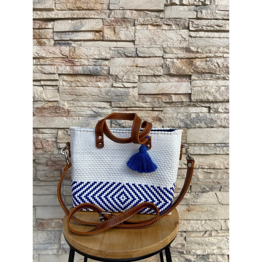 Handmade Plastic Woven Medium Purse Crosbody Oaxaca Bag
